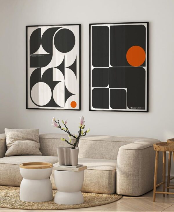 Black and touch orange Boho-2Sets