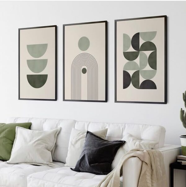 GREEN BOHO ABSTRACT WALL ART