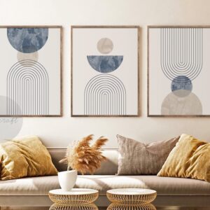 Sage Green and Navy Blue Mid Century