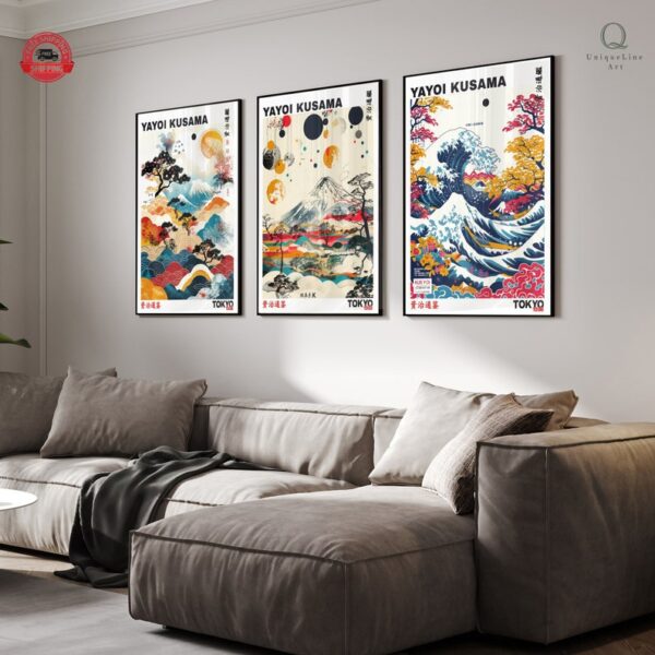  3SETS OF Japanese Wall Abstract Art